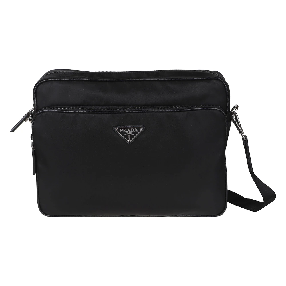 Prada , Cross Body Bags, Male, Black, One Size, Nylon Crossbody Bag