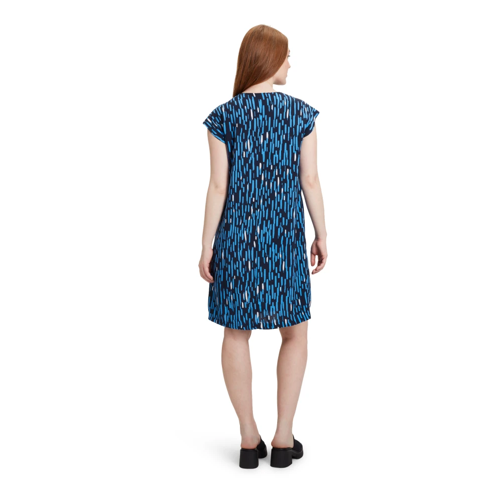 Betty & Co Bloemen Casual Jurk Blue Dames