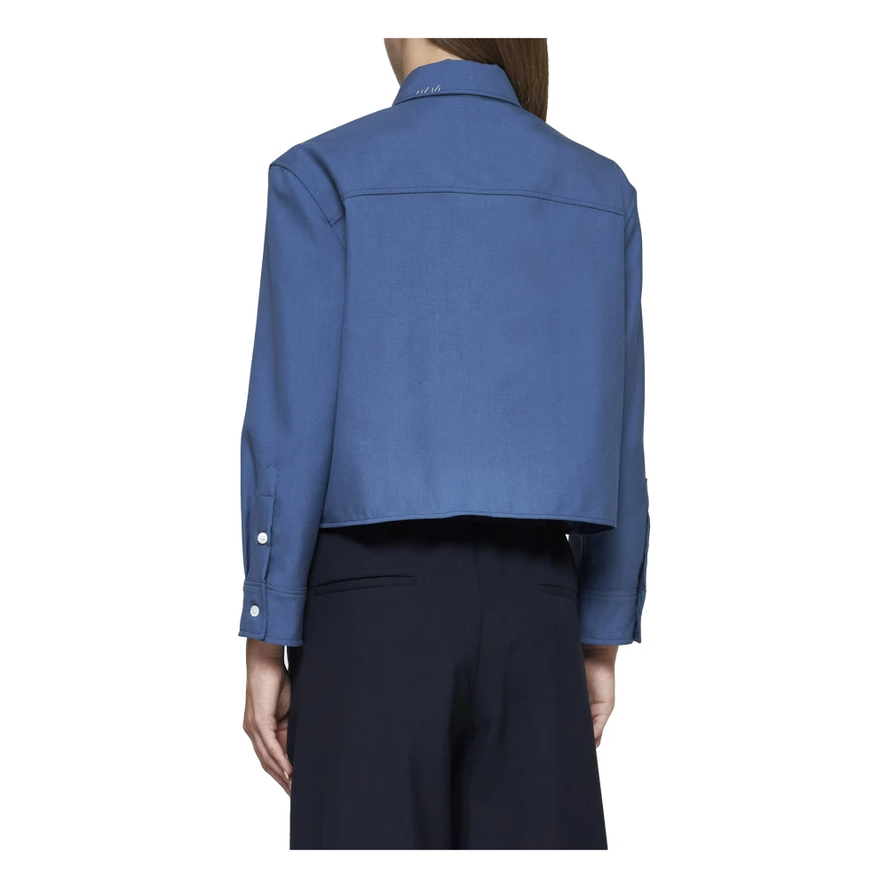Marni Blauwe Wol Korte Overhemd Blue Dames