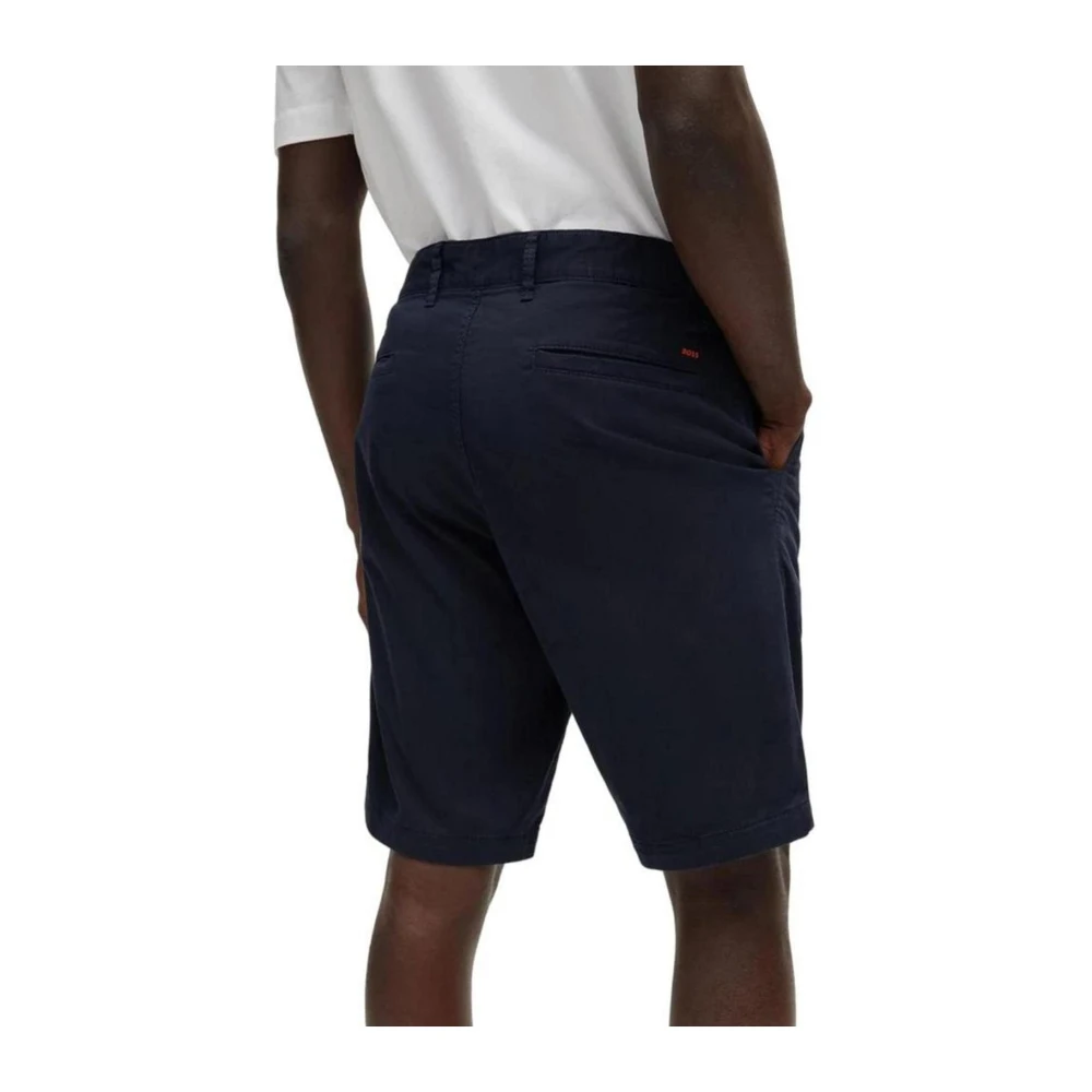 Hugo Boss Blauwe Katoenen Bermuda Shorts voor Mannen Blue Heren