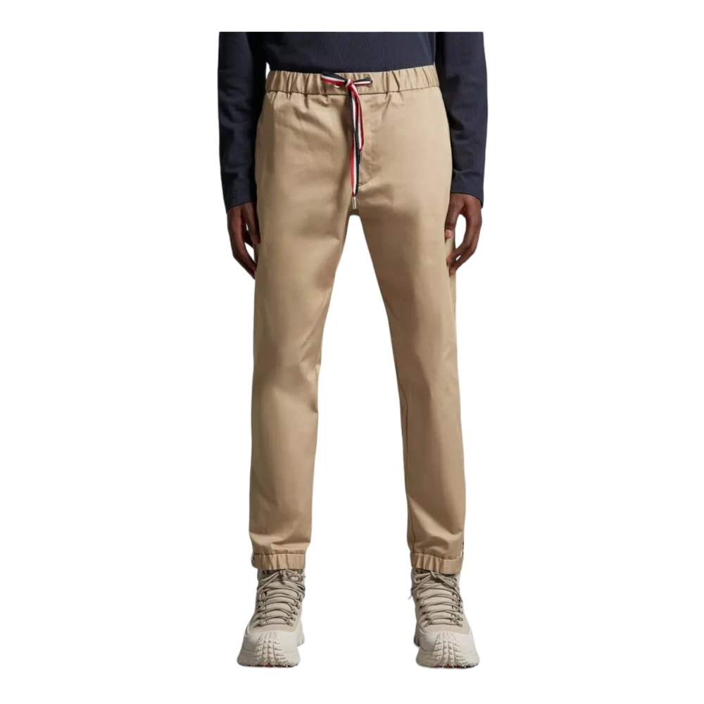 Moncler Beige Gabardine Joggingbroek Beige Heren