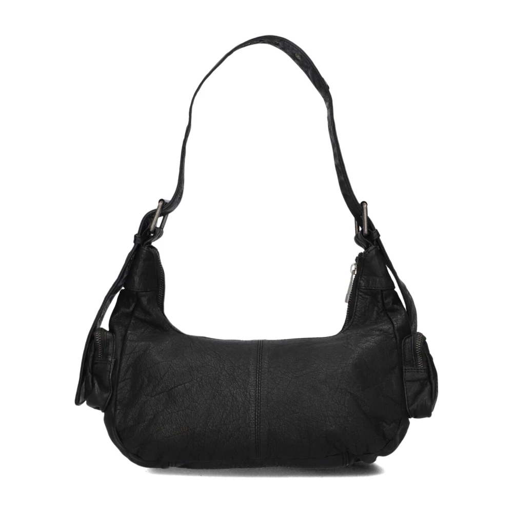 Núnoo Elegante Zwarte Schoudertas Stijlvol Black Dames