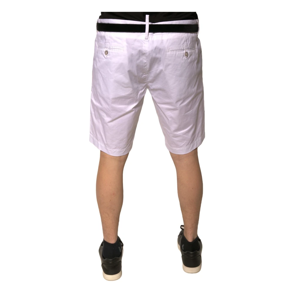 Dolce & Gabbana Witte Katoenen Chino Shorts met Zakken White Heren
