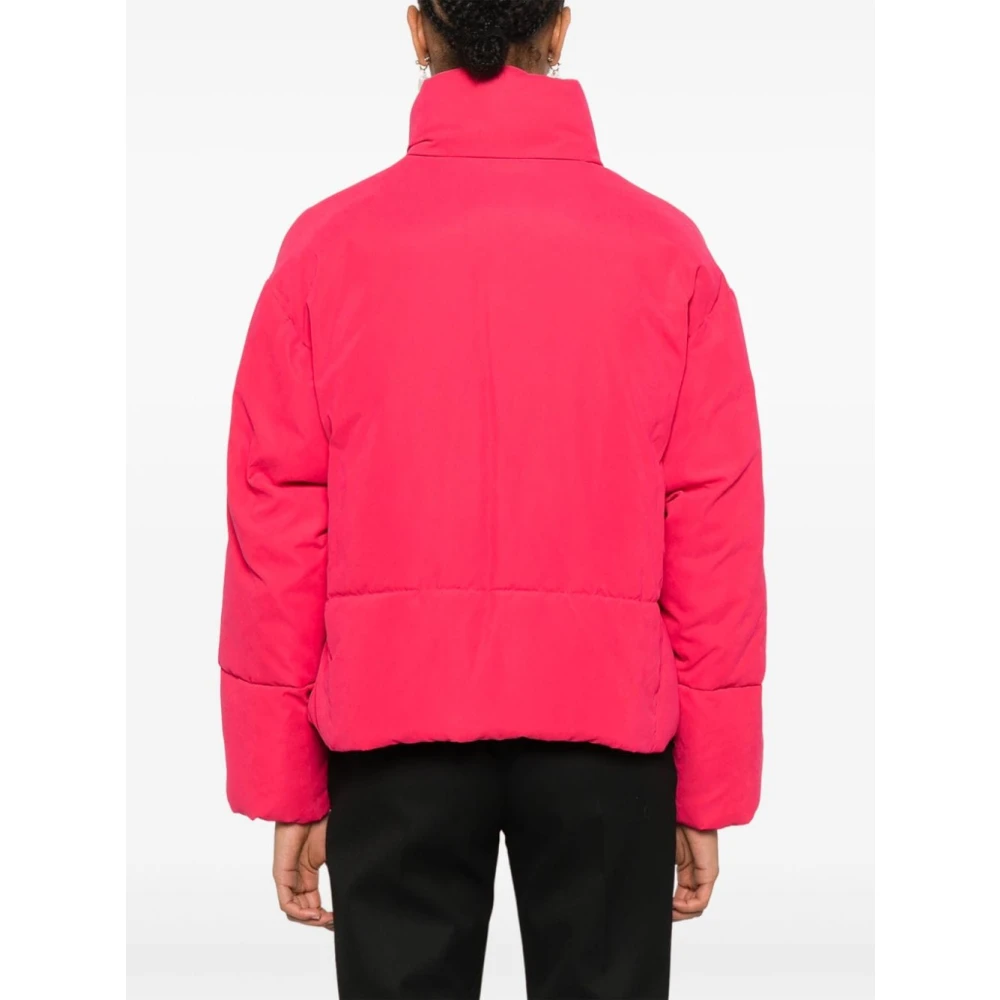 Emporio Armani Rode Jassen met Opstaande Kraag Red Dames