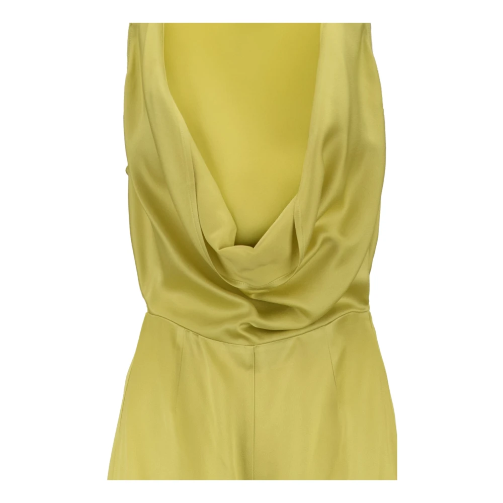 Elisabetta Franchi Diepe V-hals jumpsuit met gerimpeld detail Green Dames