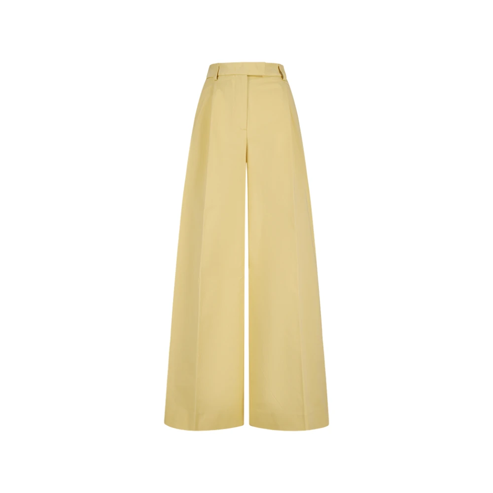 Thelatest Women's Yellow Wide Trousers, 2XS, Deva Trousers