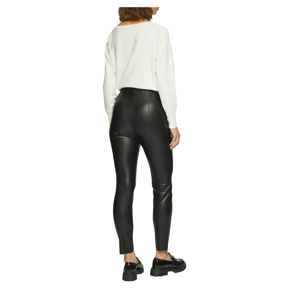 s.Oliver Smalle Leren Leggings Black Dames