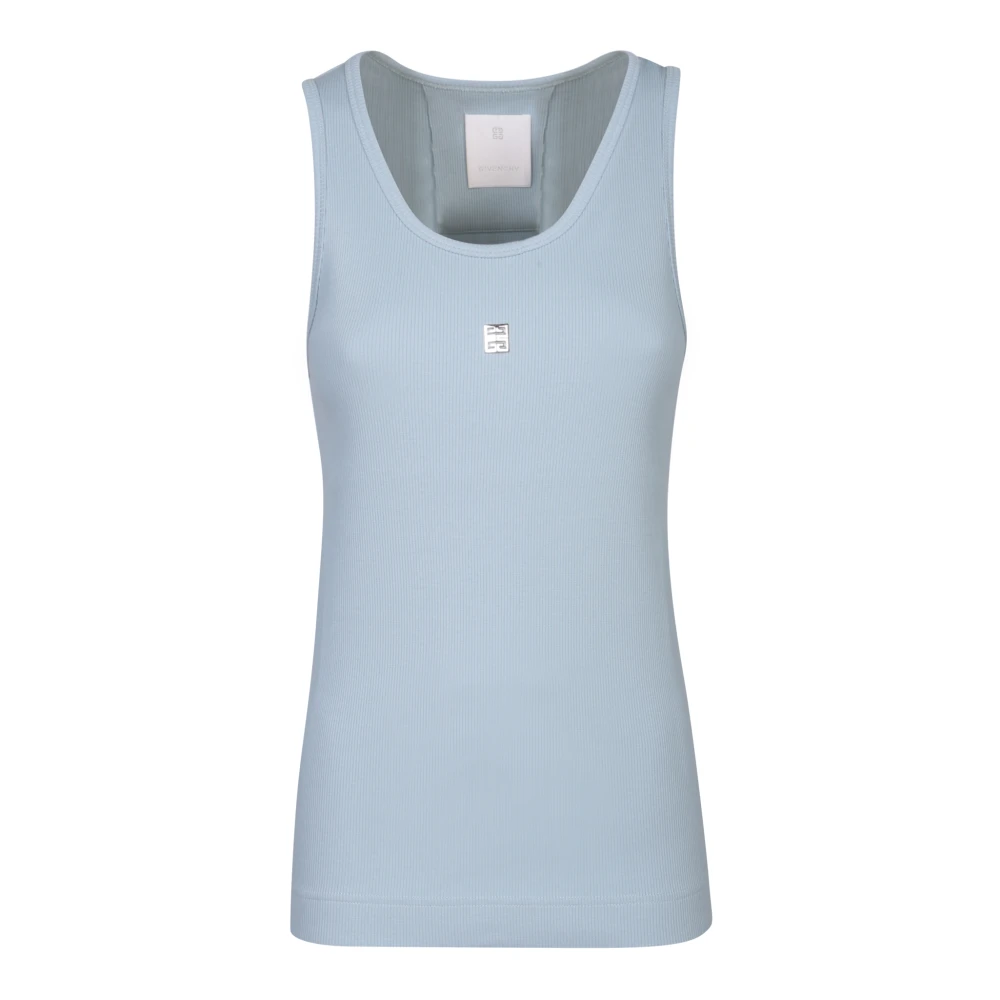 Givenchy Blauwe Ribgebreide Tanktop Blue Dames