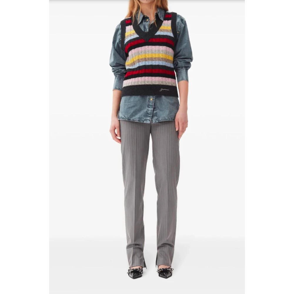 Ganni Gestreept Gebreid Mouwloos Jack Multicolor Dames