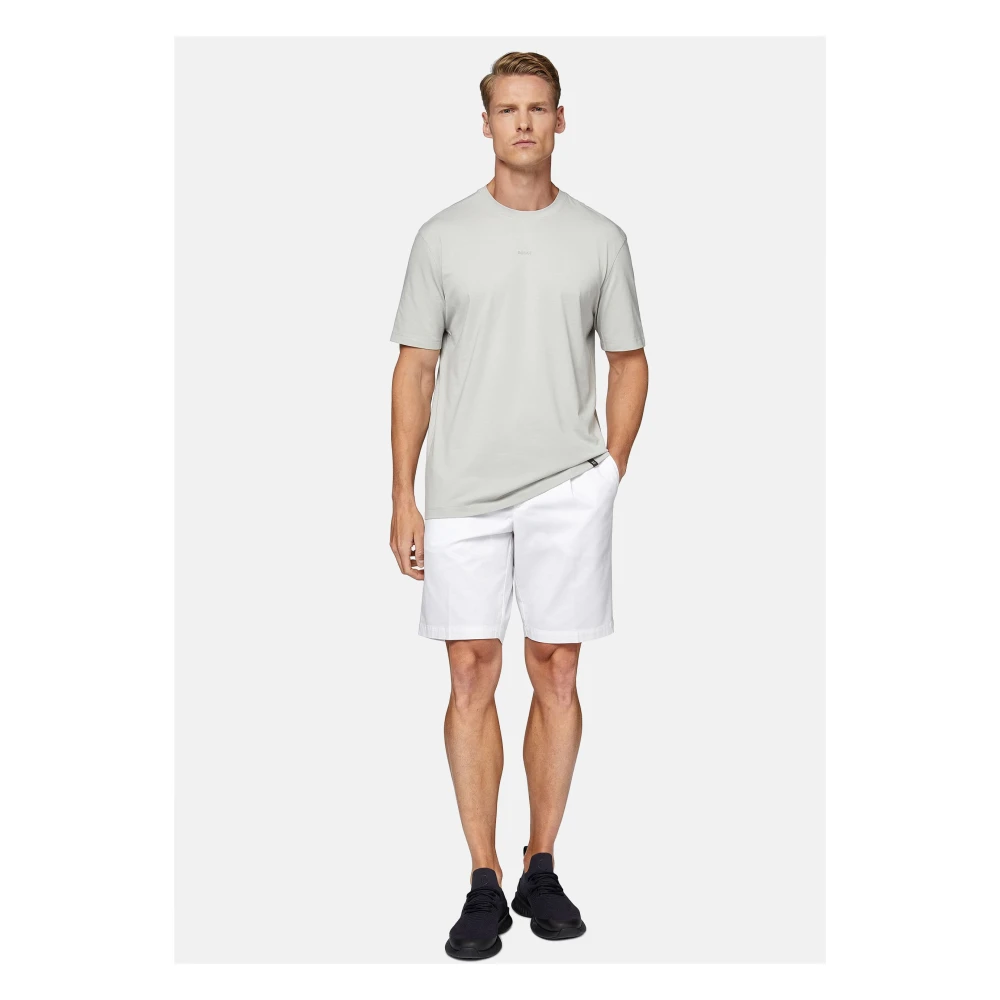 Boggi Milano Stretchkatoenen Bermuda-shorts voor de zomer White Heren