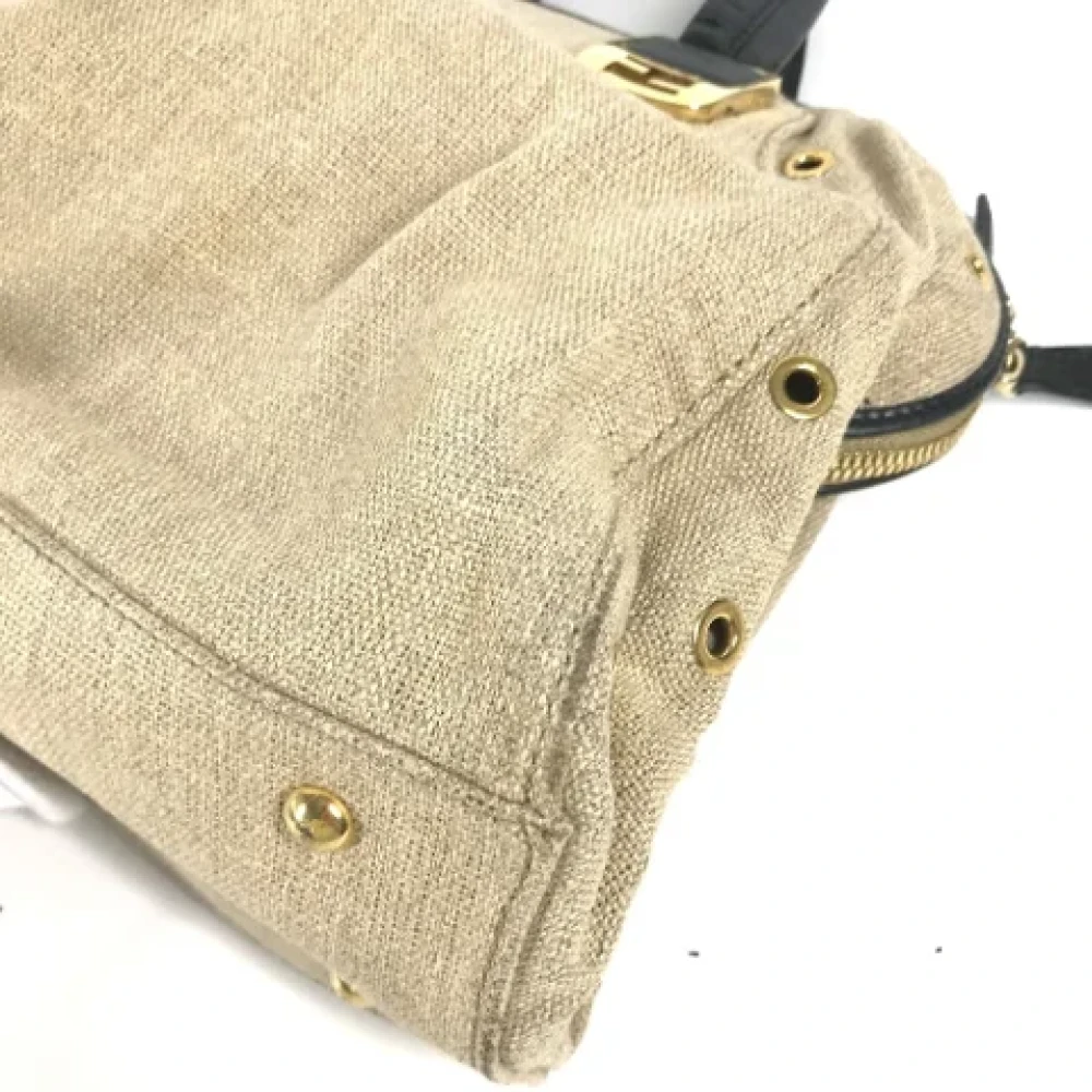 Fendi Vintage Pre-owned Leather fendi-bags Beige Dames