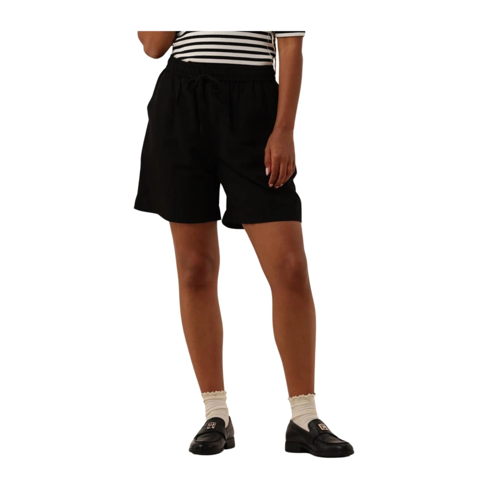 NEO NOIR Zwarte Linnen Shorts voor Zomerse Dagen Black Dames