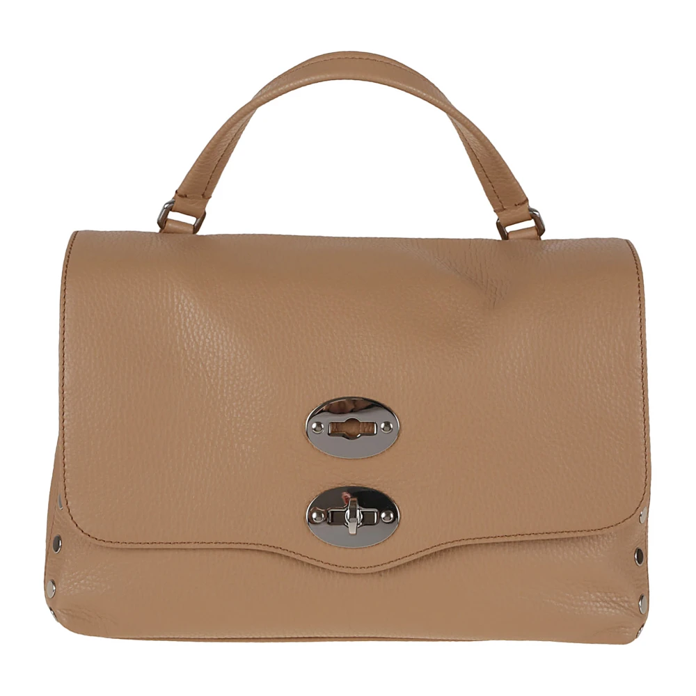 Zanellato Bruine Schoudertas met Zilveren Studs Brown Dames