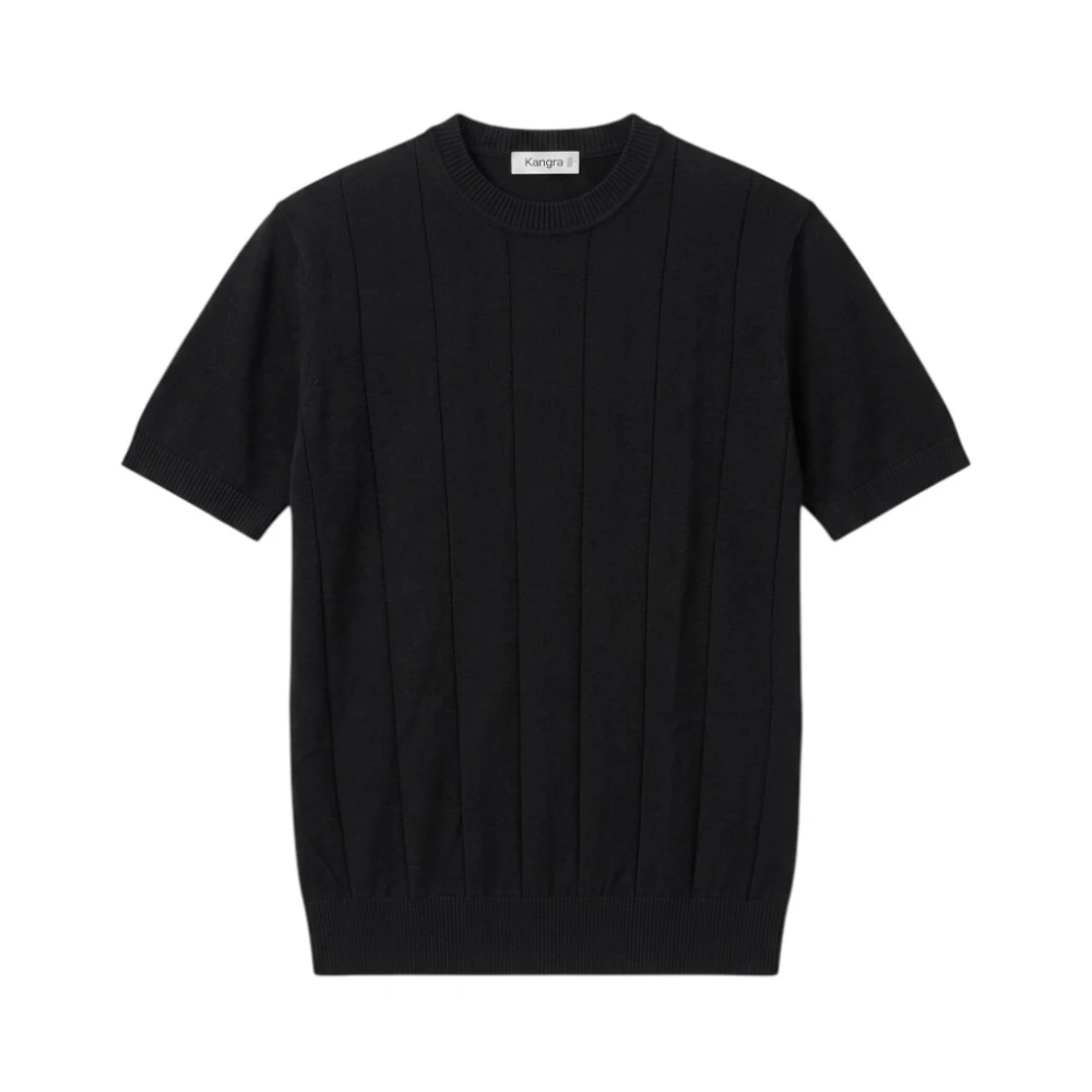 Kangra Men's Black Round-Neck Knitwear, Xl, Maglia Girocollo