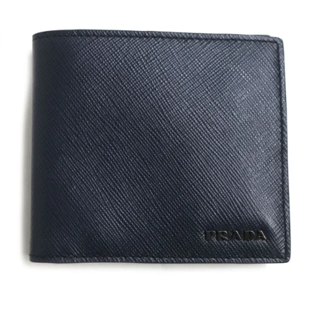 Prada Vintage Pre-owned Leather wallets Blue Heren