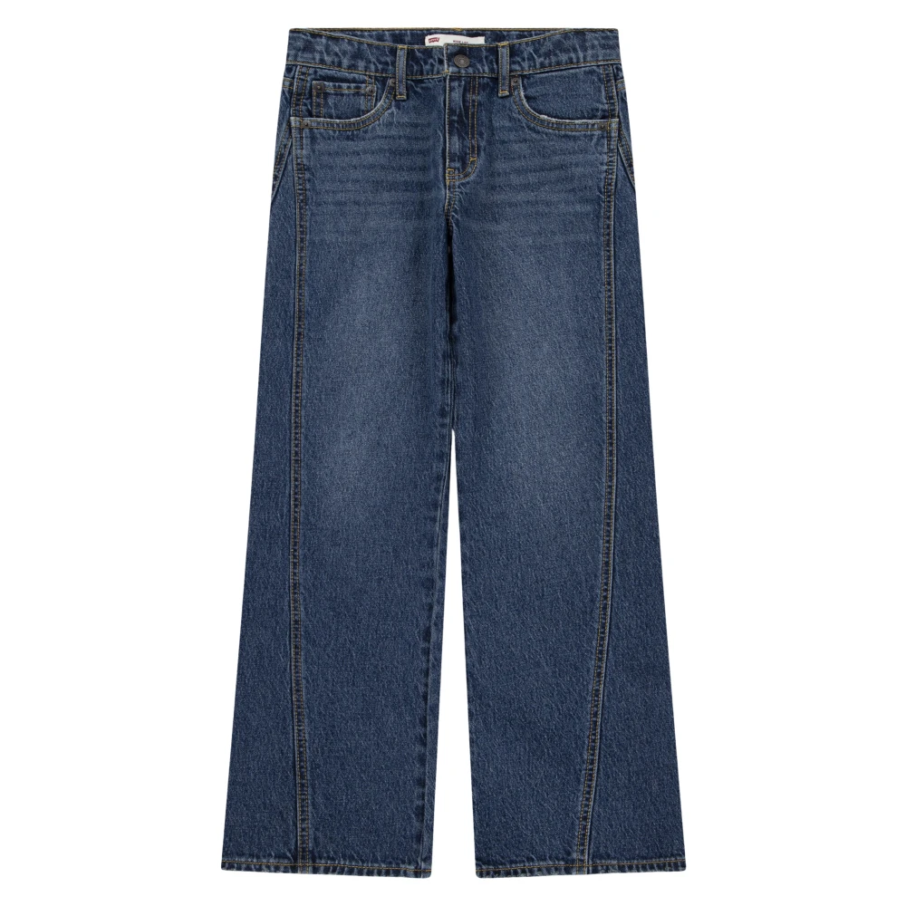 Levi's Girls Blue Jeans, 5 Y, Wide Leg Jeans With Seaming