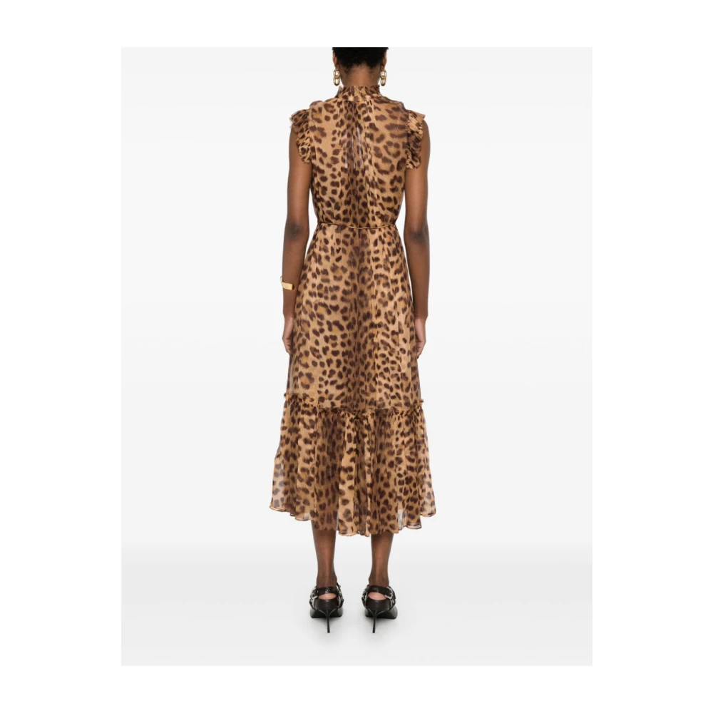Zimmermann Bruine Midi Jurk Elegant Ruche Brown Dames
