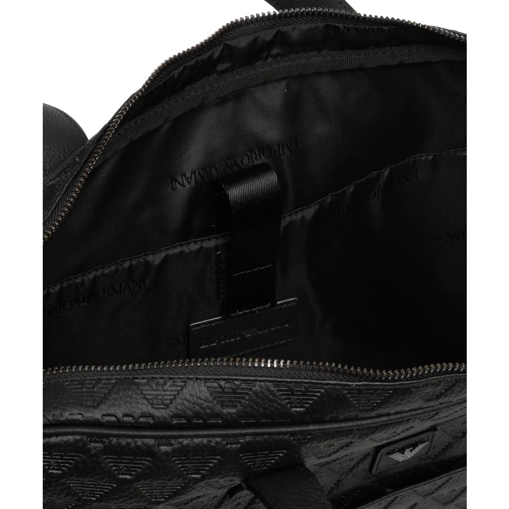 Emporio Armani Logo Aktetas met Verstelbare Band Black Heren