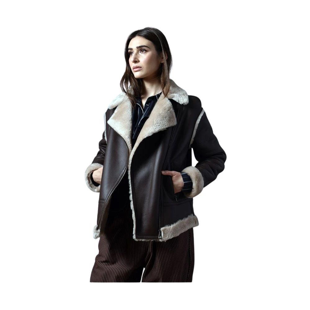 Poche Paris Stijlvolle Jas voor Mannen Brown Dames