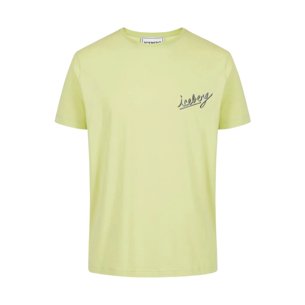 Iceberg Heren Limegroen Logo Print T-Shirt Green Heren