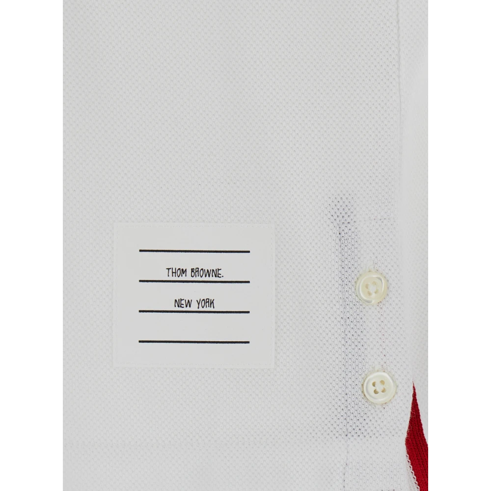 Thom Browne Polo met RWB-streep in relaxte pasvorm White Dames