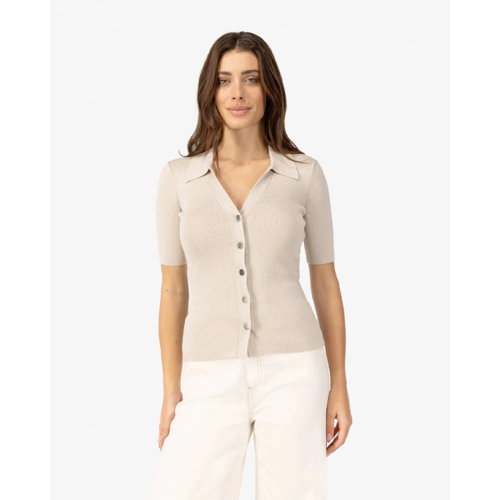 Ibana Korte Mouw Top Tirella Beige Dames