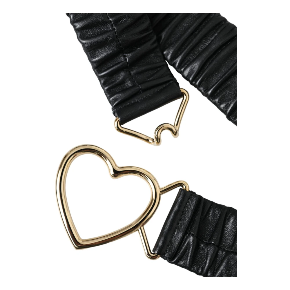 Dolce & Gabbana Hart Gesp Leren Riem Black Dames