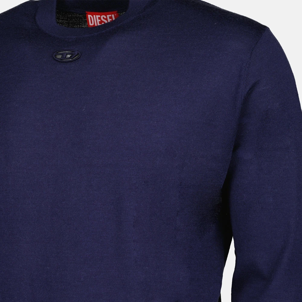 Diesel Navy Blauw Wollen Trui Heren Blue Heren