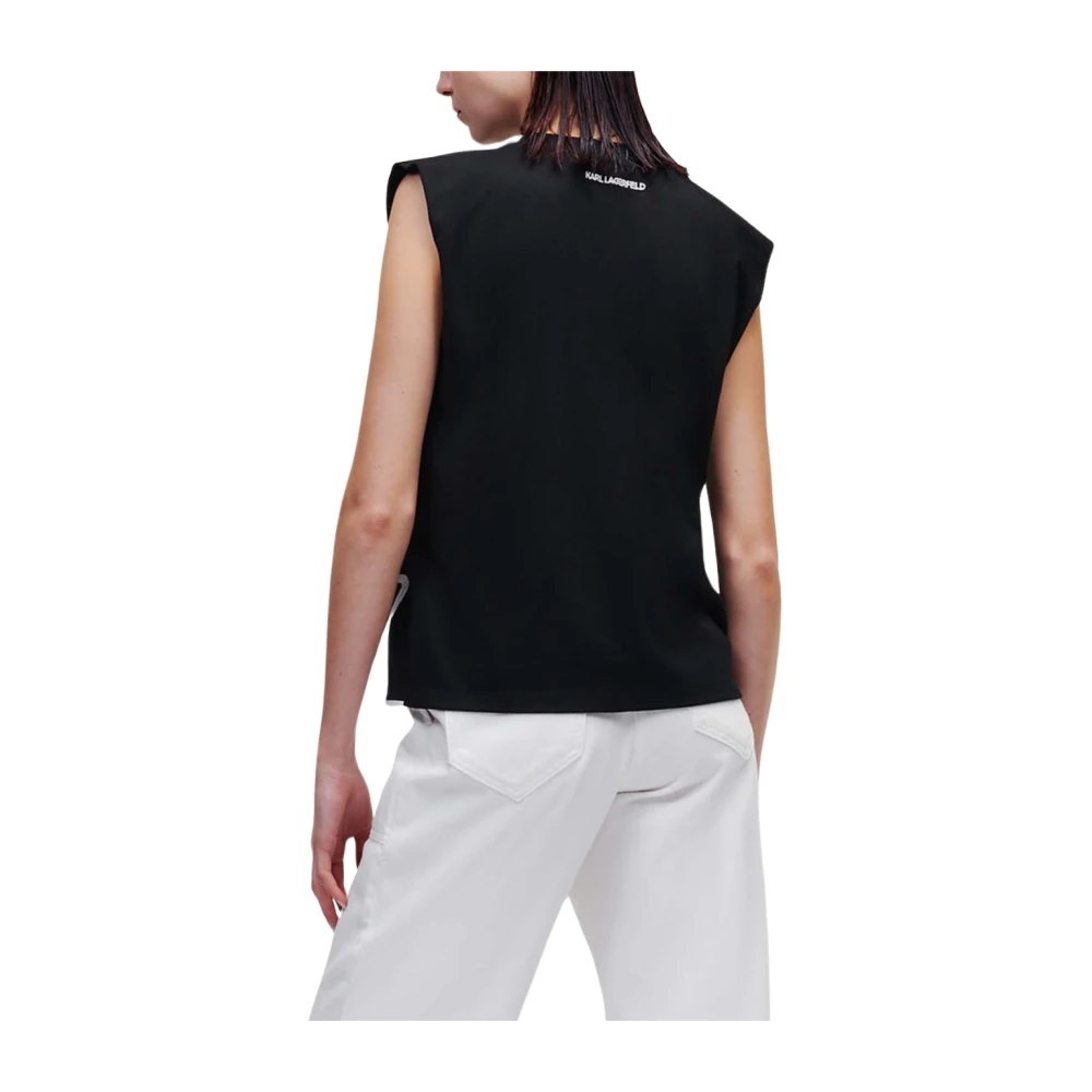 Karl Lagerfeld Top Smanicato Black Dames
