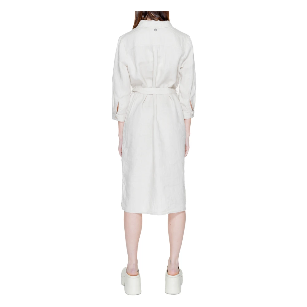 Street One Beige Linnen Knoopjurk 3 4 Mouwen Beige Dames