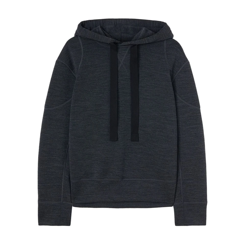 Jil Sander Grijze Wollen Hoodie Dames Sweatshirt Gray Dames