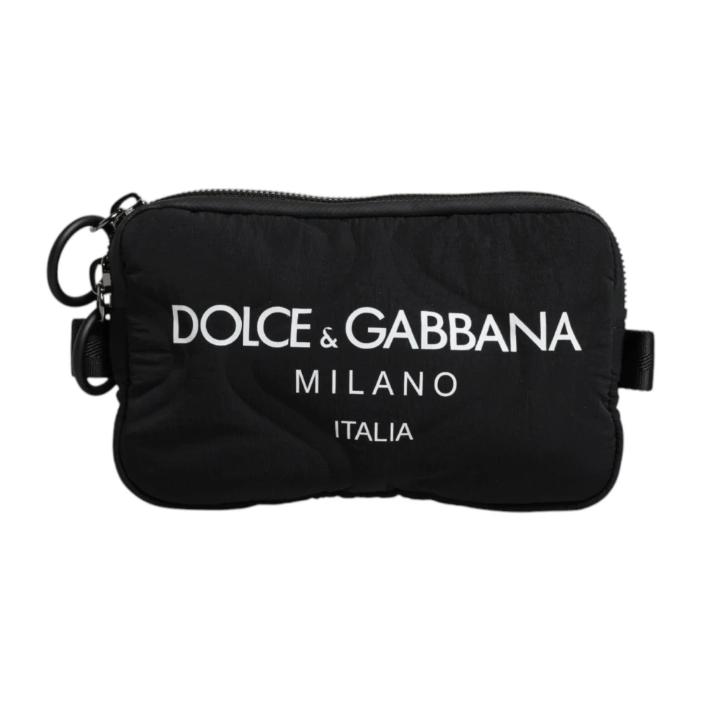 Dolce & Gabbana Zwarte Logo Crossbody Sling Tas Black Heren