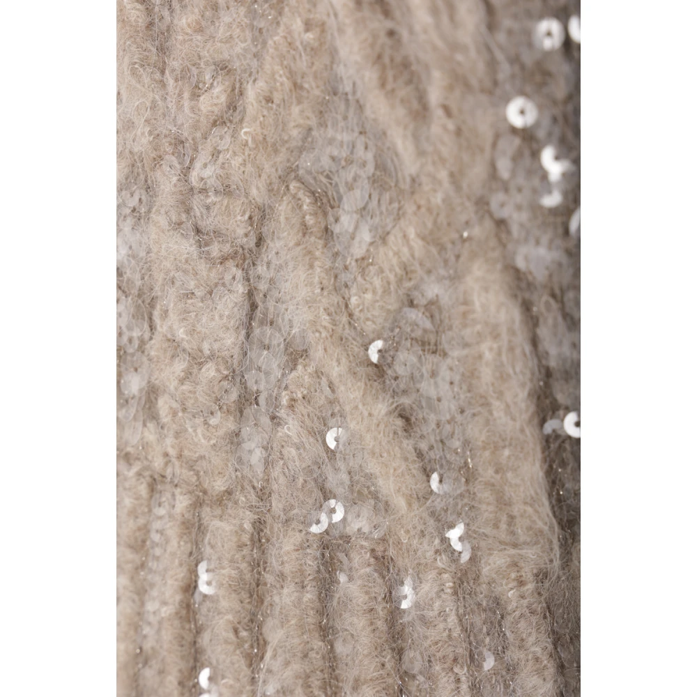 BRUNELLO CUCINELLI Beige Alpaca Wol Sequin Trui Beige Dames