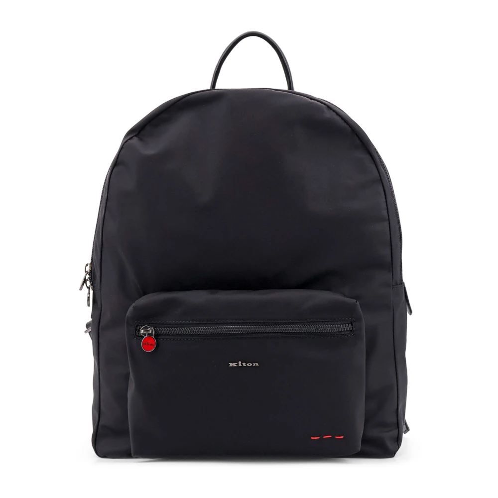 Kiton Nylon Rugzak met Metalen Logo Black Heren