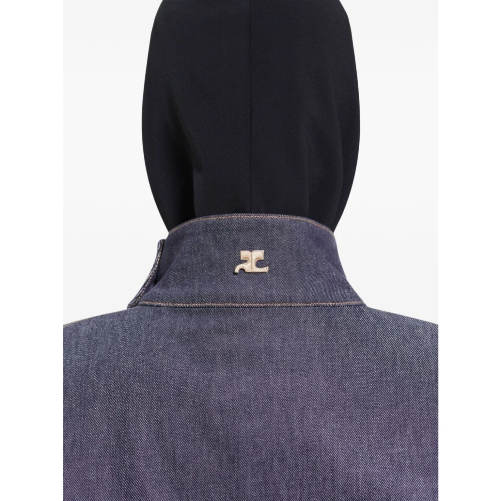 Courrèges Grijze Denim Jas Outerwear Aw24 Blue Dames