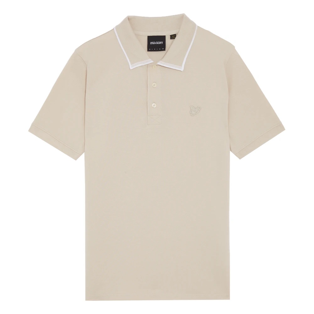 Lyle & Scott SS Polo Shirts Tipped Superfine Polo Shirt Beige Heren