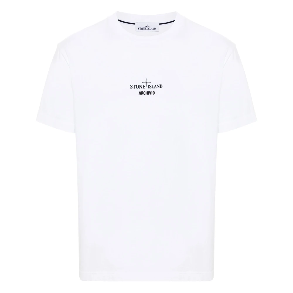 Stone Island Katoenen Jersey T-shirt met Borduurwerk White Heren