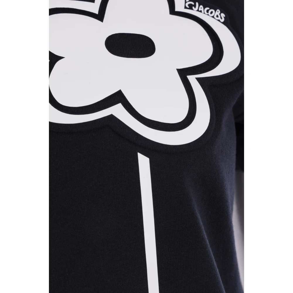 Marc Jacobs Zwart Daisy Print T-shirt Black Dames