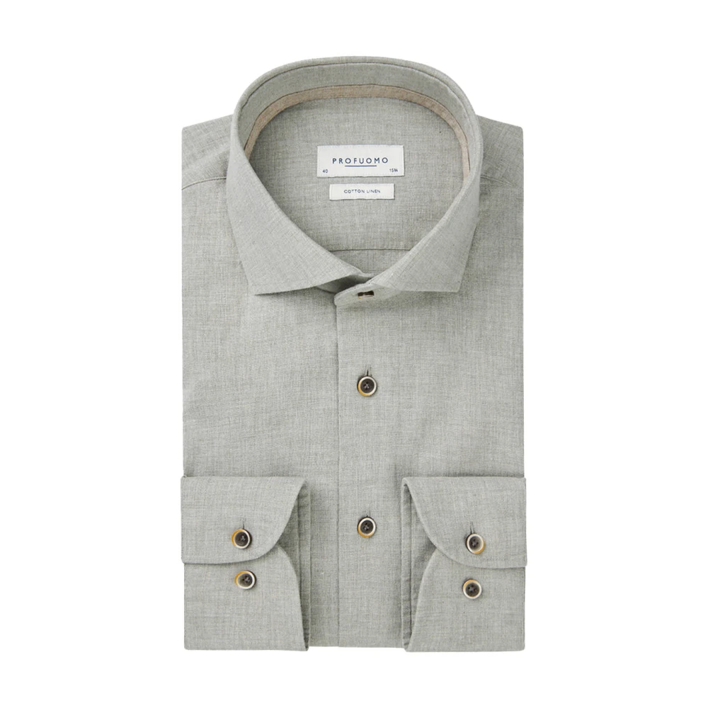 Profuomo Groene X-Cutaway Overhemd Green Heren