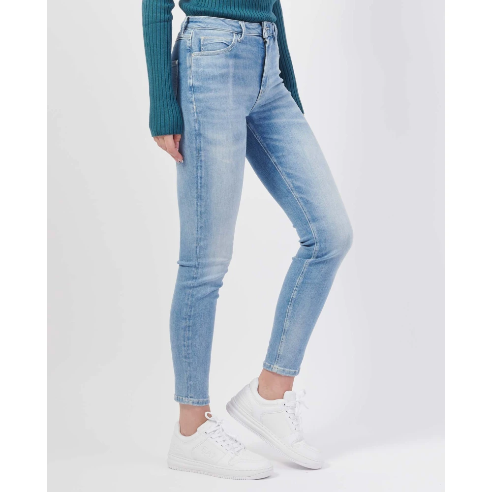 Guess Blauwe Skinny Katoenen Jeans Blue Dames