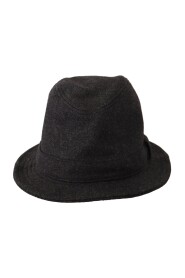 Gray Virgin Wool Logo Fedora Trilby Cappello Hat