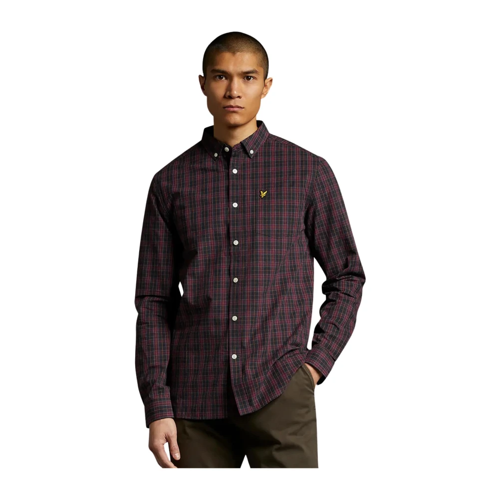 Lyle & Scott Controleer het popine -shirt Red Heren