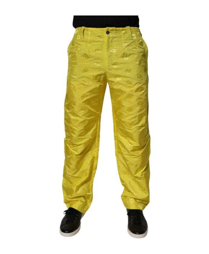 pantalon-jaune-monogramme-taille-mi-haute