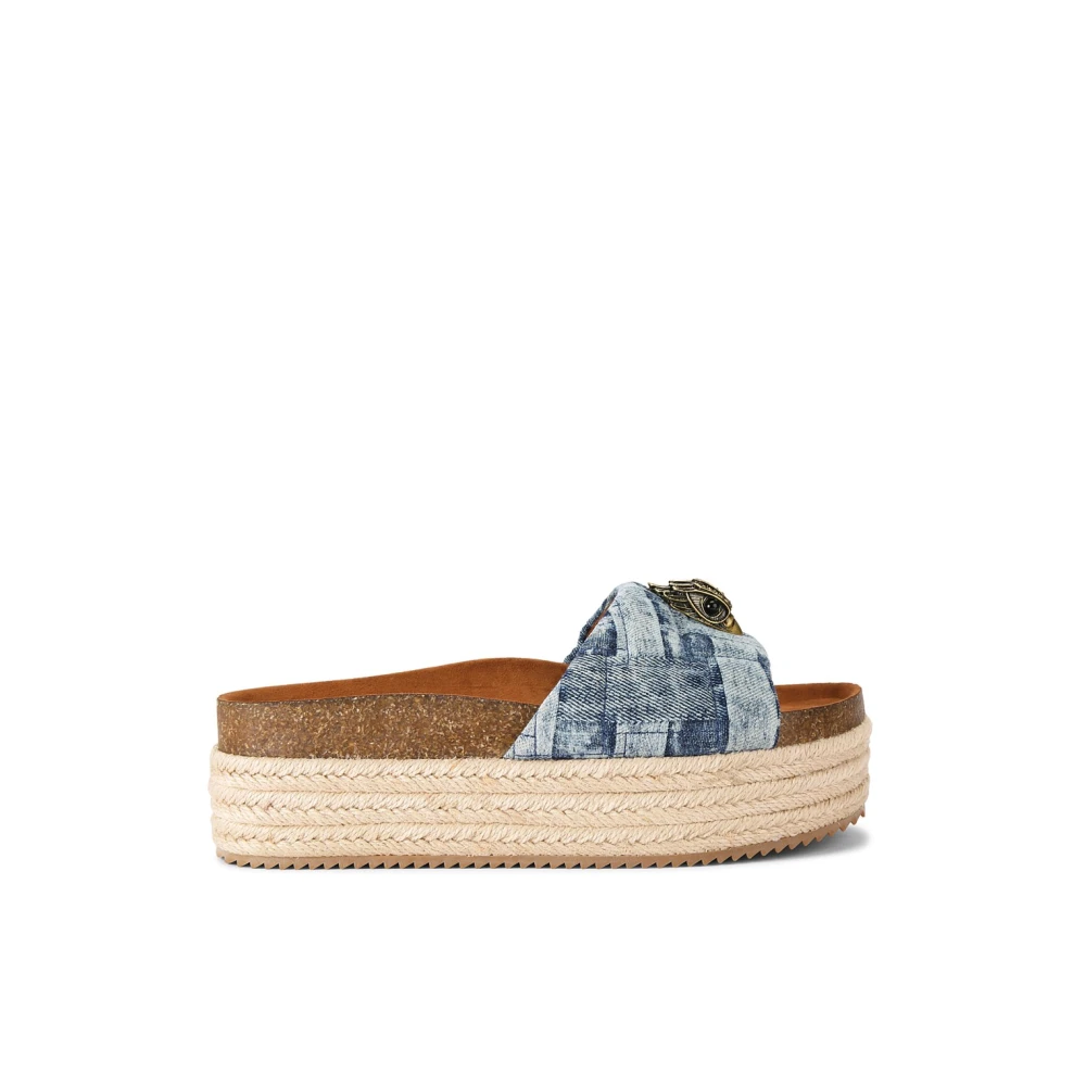 Kurt Geiger Women's Blue Sliders, 4 Uk, Kensington Flatform