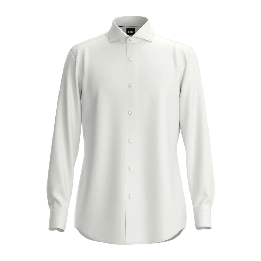 Hugo Boss Witte Slim Fit Overhemd met Lange Mouwen White Heren