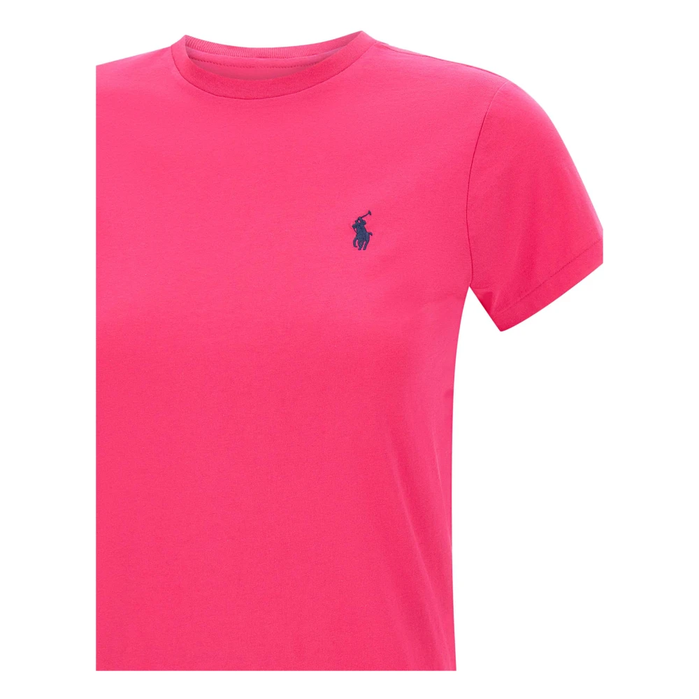 Polo Ralph Lauren Katoenen Classics T-shirt Cyclamen Midnight Blue Pink Dames