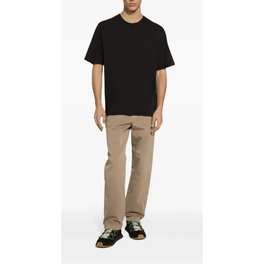 Dolce & Gabbana Zwart Katoenen Crew Neck T-shirt Black Heren
