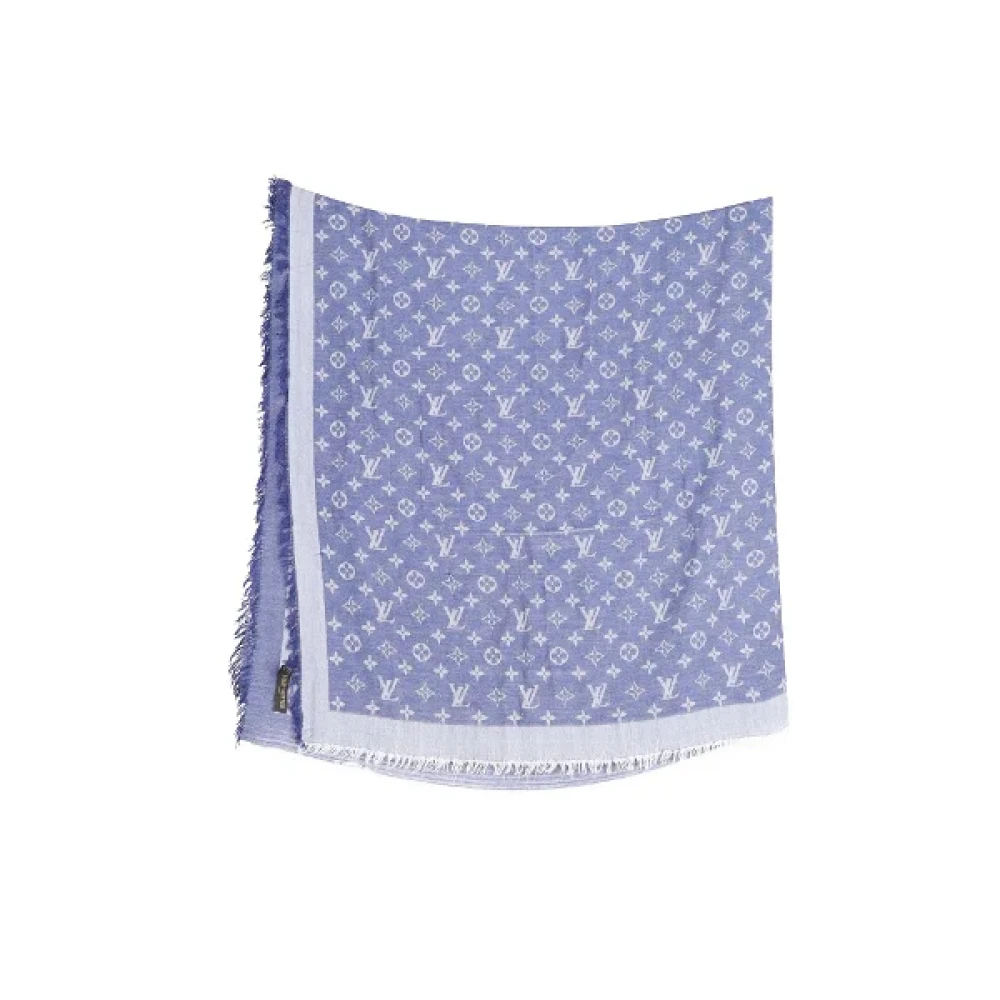 Louis Vuitton Vintage Pre-owned Wool scarves Blauw Dames
