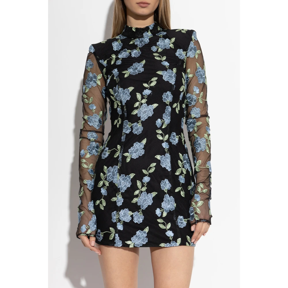 Rotate Birger Christensen Jurk met bloemenpatroon Black Dames