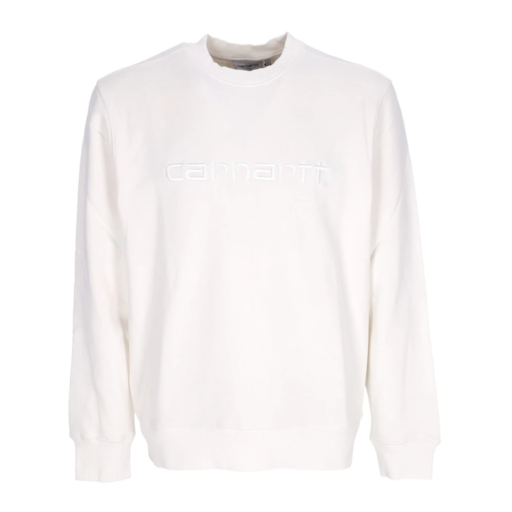 Carhartt Wip Men's White Wax Gart Dyed Crewneck Sweatshirt